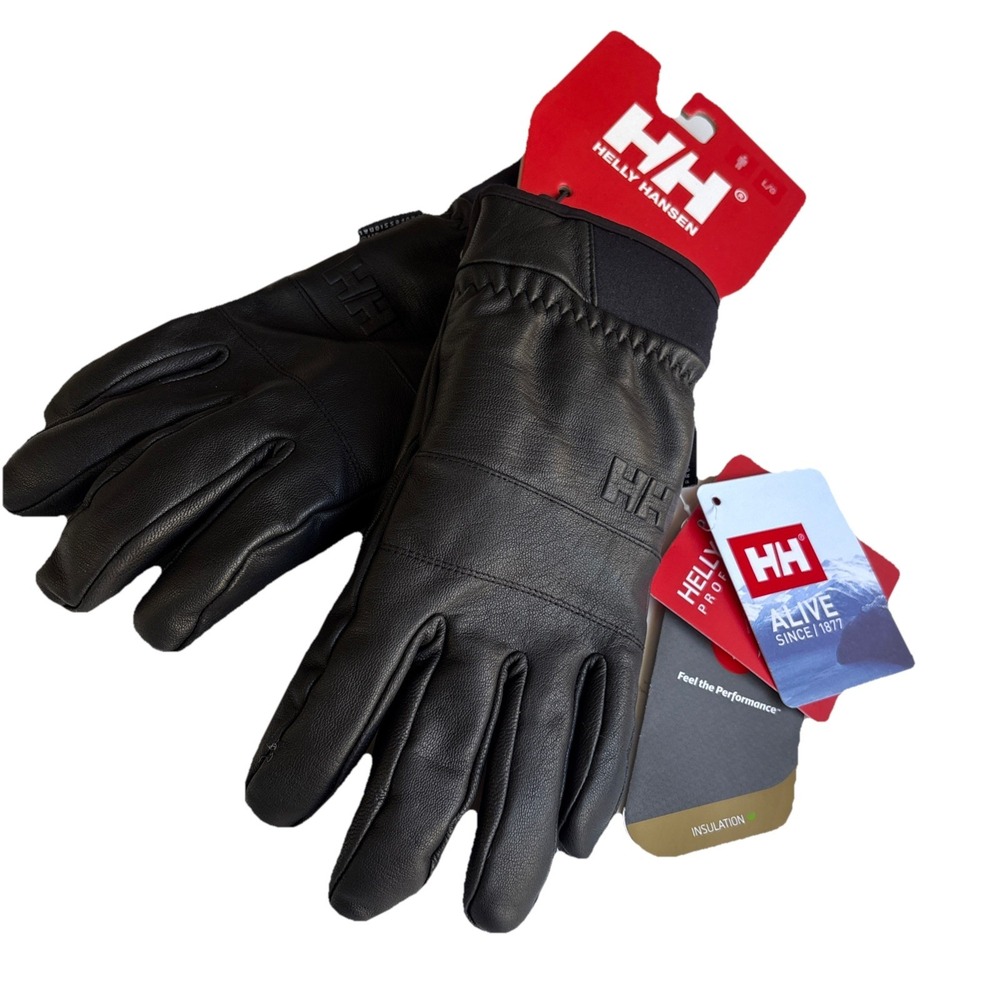 Helly Hansen men’s Black Leather Gloves